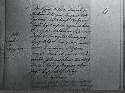 photo of the actual baptismal certificate